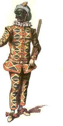 Original Italian harlequin in the 13th century