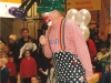 Clown Bluey on the mic at the Easter Bonnet Competition, Marlands Shop Mall