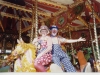 Bluey and Flossie on the gallopers, Isle of Wight Steamfest