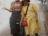 Bluey and Flossie under the fountain at Expo98, Lisbon