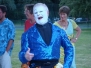 Clown Bluey as traditional Whiteface Clown, "Jean Barrel"