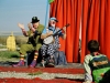 Bluey playing the banjo, Kosovo, 2004